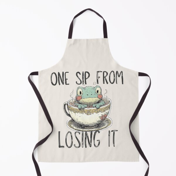 Item preview, One Sip From Losing It Frog Tea Cup Sticker designed and sold by Ai Enchanted Art | Cottagecore • Whimsigoth • Aesthetic Designs.