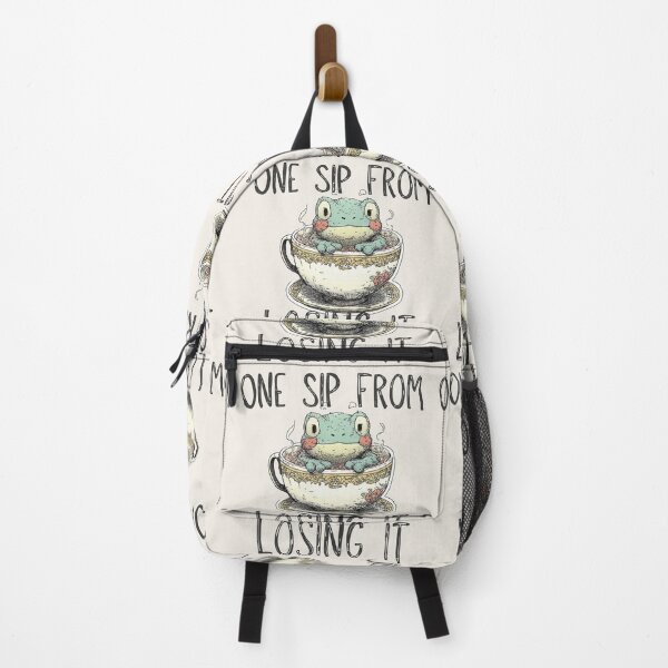 Item preview, One Sip From Losing It Frog Tea Cup Sticker designed and sold by Ai Enchanted Art | Cottagecore • Whimsigoth • Aesthetic Designs.