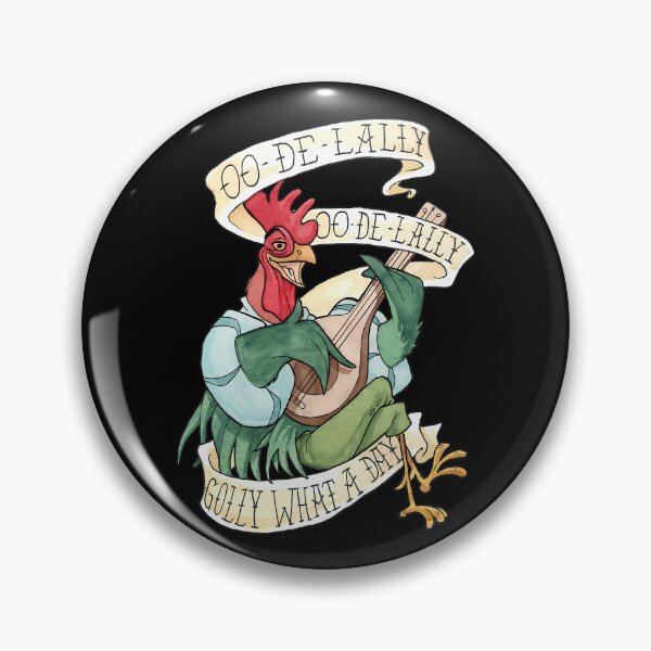 Item preview, Alan-A-Dale Rooster  Oo-De-Lally Golly What A Day Tattoo Watercolor Painting Robin Hood designed and sold by williamtaylor07.