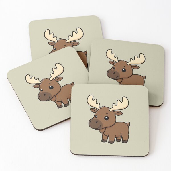 Item preview, Cute Baby Moose Cartoon With Big Eyes designed and sold by LightArt25.