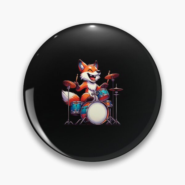 Item preview, Cute Fox Playing Drums Foxes Drummer Music designed and sold by TashiaJerrie.