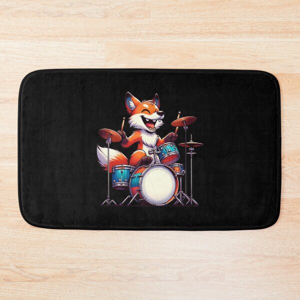 Item preview, Cute Fox Playing Drums Foxes Drummer Music designed and sold by TashiaJerrie.