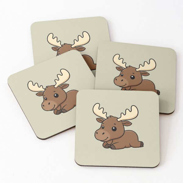 Item preview, Cute Baby Moose Cartoon With Big Eyes designed and sold by LightArt25.