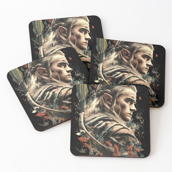 Item preview, Legolas Lord of the Rings LOTR Elf Archer Orlando Bloom Mirkwood Prince Greenleaf Bow and Arrow Fellowship Hobbit Fan Art Portrait Poster T-Shirt Sticker Gift designed and sold by Senpaiwaves.