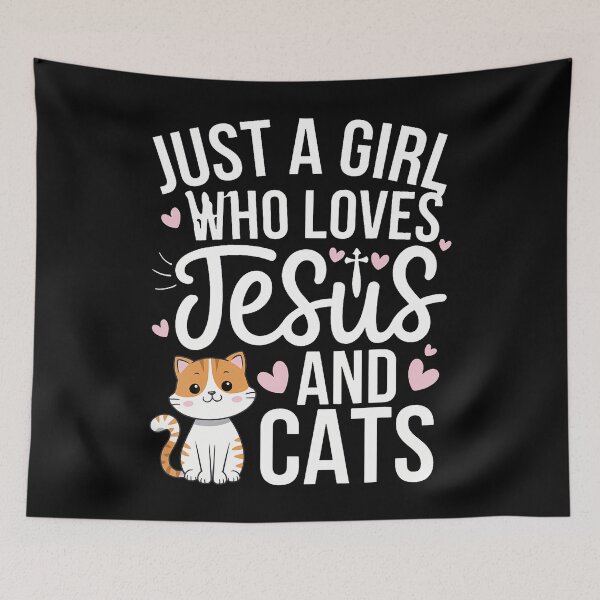 Item preview, Just A Girl Who Loves Jesus And Cats designed and sold by TashiaJerrie.
