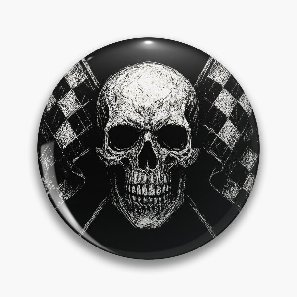 Item preview, Racing Skull Scratch Art – Gothic Checkered Flags designed and sold by Mortisigil.