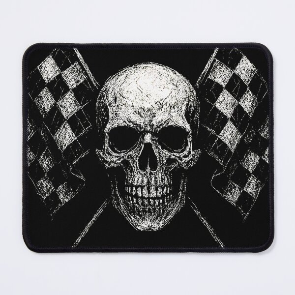 Item preview, Racing Skull Scratch Art – Gothic Checkered Flags designed and sold by Mortisigil.