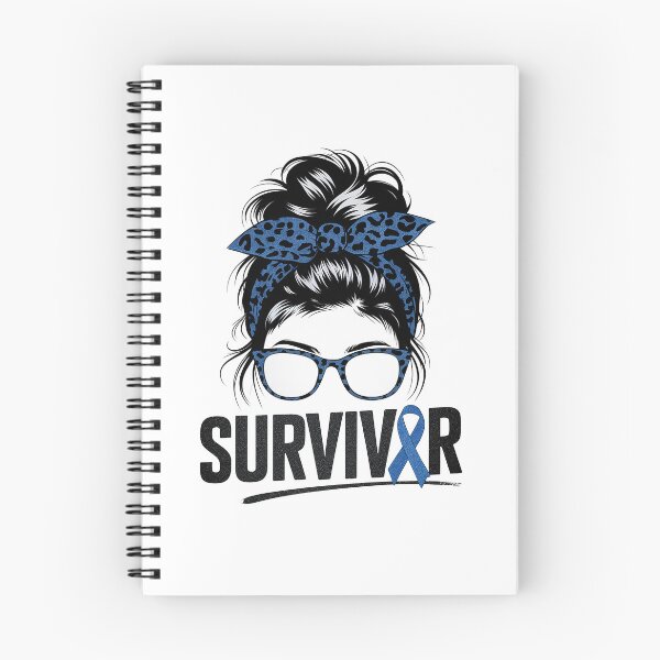 Item preview, Survivor Messy bun Blue Colon Cancer Awareness Bleached designed and sold by SIGORDESIGN.
