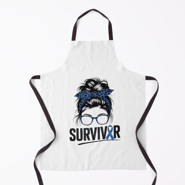 Item preview, Survivor Messy bun Blue Colon Cancer Awareness Bleached designed and sold by SIGORDESIGN.