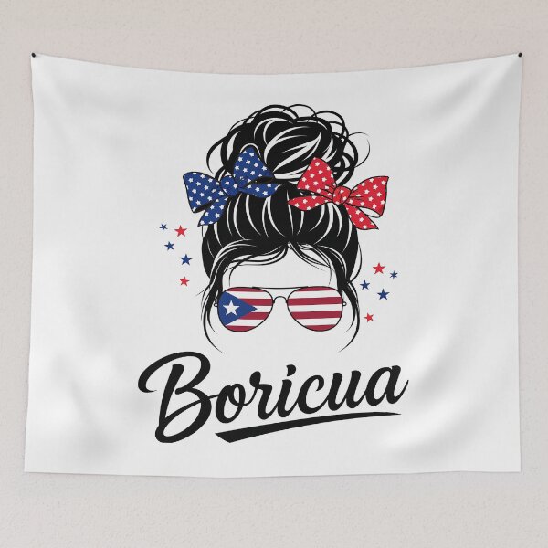 Item preview, Puerto Rico Hispanic Heritage Messy Bun Puerto Rican designed and sold by SIGORDESIGN.