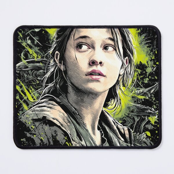 Item preview, Rain Carradine Alien Romulus Cailee Spaeny Sci-Fi Horror Survivor Weyland-Yutani Synthetic Andy Xenomorph Facehugger Fan Art Portrait Poster T-Shirt Sticker Print Gift designed and sold by Senpaiwaves.