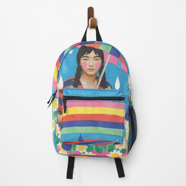 Item preview, Paper Cut Rainbow Rain Umbrella Girl | Bright Maximalist Collage Art designed and sold by Jam Media Design.