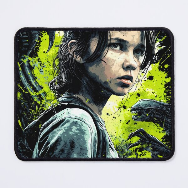 Item preview, Rain Carradine Alien Romulus Cailee Spaeny Sci-Fi Horror Survivor Weyland-Yutani Synthetic Andy Xenomorph Facehugger Fan Art Portrait Poster T-Shirt Sticker Print Gift designed and sold by Senpaiwaves.