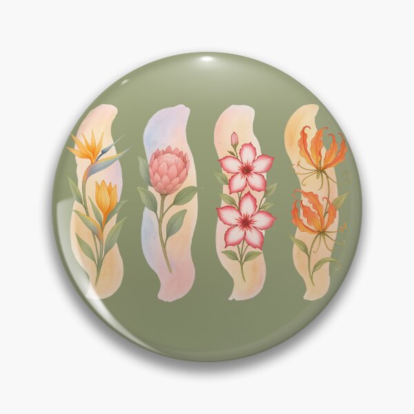 Item preview, Soft Pastel Brushstrokes — Protea, Birds of Paradise, Sabi Star & Flame Lily designed and sold by MvuuStudio.