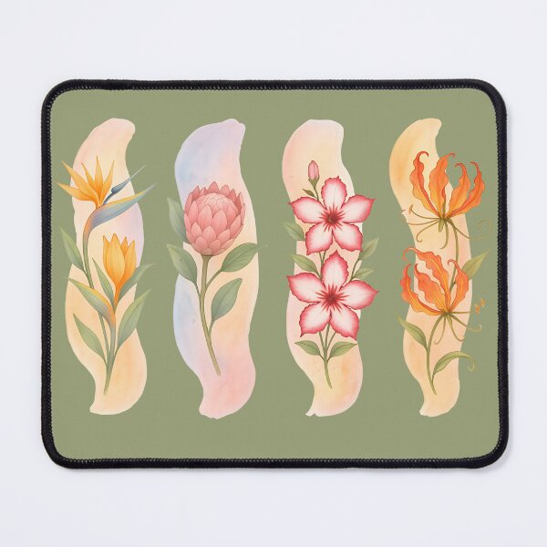 Item preview, Soft Pastel Brushstrokes — Protea, Birds of Paradise, Sabi Star & Flame Lily designed and sold by MvuuStudio.
