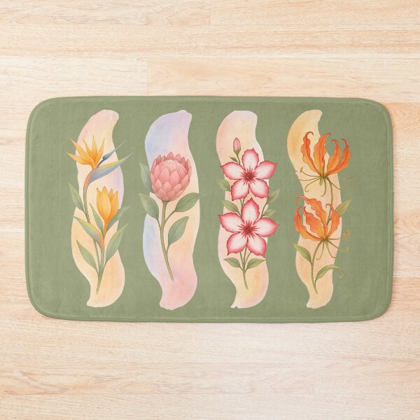 Item preview, Soft Pastel Brushstrokes — Protea, Birds of Paradise, Sabi Star & Flame Lily designed and sold by MvuuStudio.