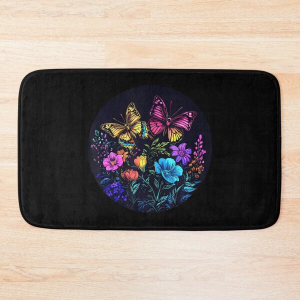 Item preview, Vibrant Butterflies Over Rainbow Flowers designed and sold by BarbaraLillie.