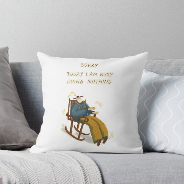 Item preview, Sorry, Today I’m Busy Doing Nothing – Cozy Lazy Day Illustration Art designed and sold by Gurjeetpixelart.