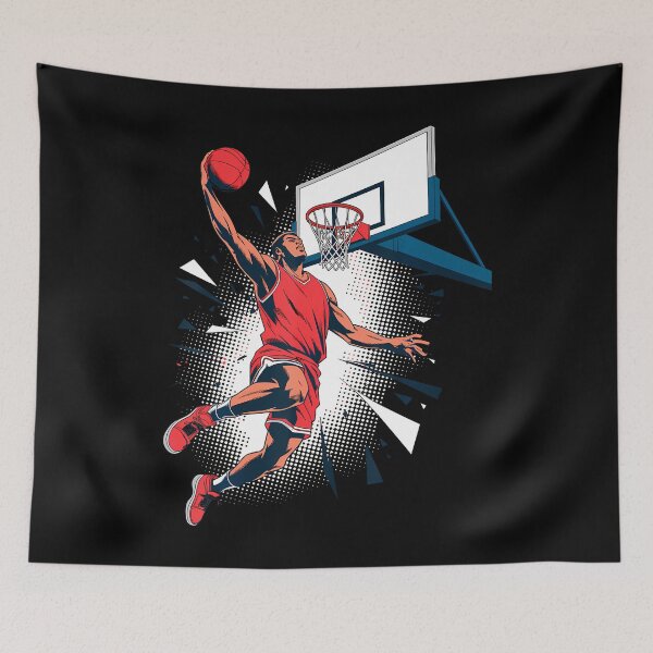 Item preview, Basketball Player Slam Dunk Fan Basketball Hoops designed and sold by pfanodlnazb.