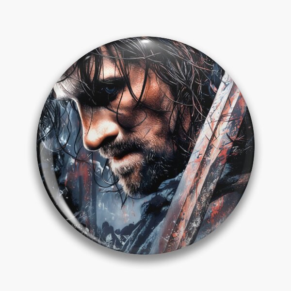 Item preview, Aragorn Lord of the Rings LOTR Viggo Mortensen Strider King Elessar Anduril Ranger of the North Gondor Arwen Fellowship Fan Art Portrait Poster T-Shirt Sticker Gift designed and sold by Senpaiwaves.