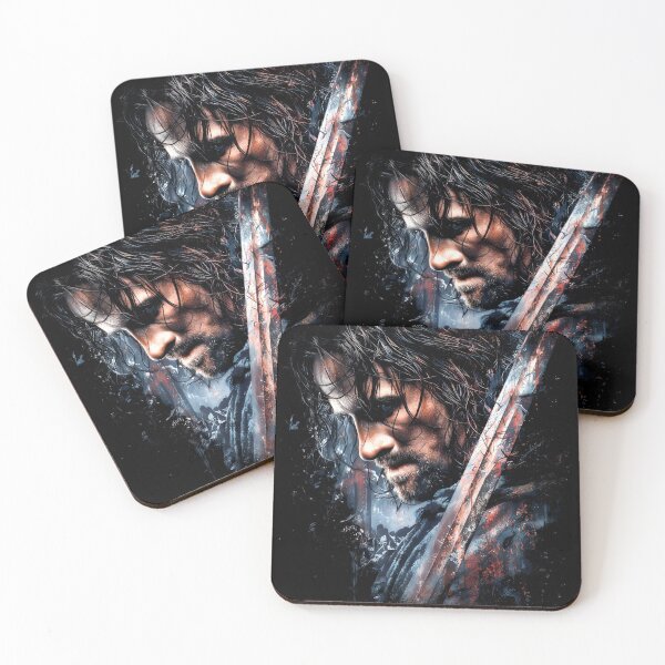 Item preview, Aragorn Lord of the Rings LOTR Viggo Mortensen Strider King Elessar Anduril Ranger of the North Gondor Arwen Fellowship Fan Art Portrait Poster T-Shirt Sticker Gift designed and sold by Senpaiwaves.