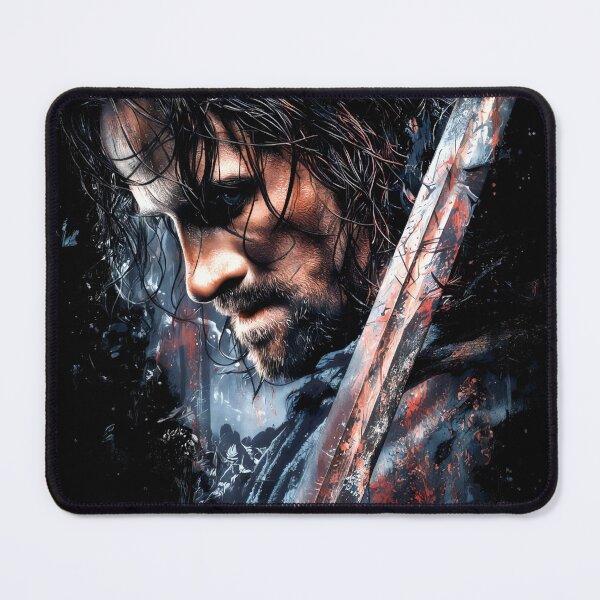 Item preview, Aragorn Lord of the Rings LOTR Viggo Mortensen Strider King Elessar Anduril Ranger of the North Gondor Arwen Fellowship Fan Art Portrait Poster T-Shirt Sticker Gift designed and sold by Senpaiwaves.