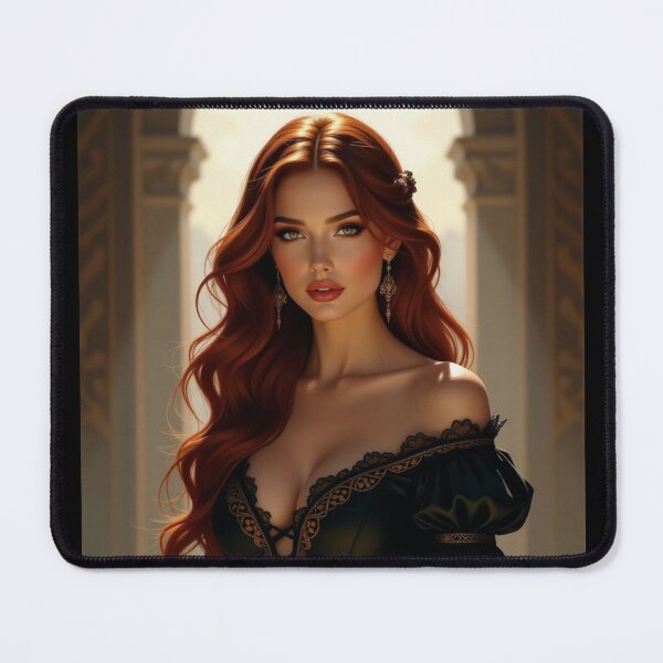 Item preview, Red Haired woman in black dress designed and sold by Prestons Corner.
