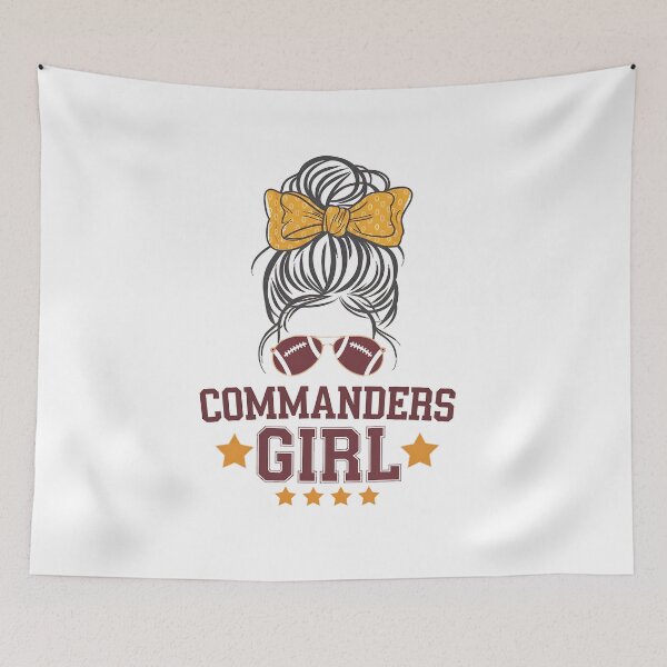 Item preview, Commanders Girl Messy Bun Sports designed and sold by TiredPack.