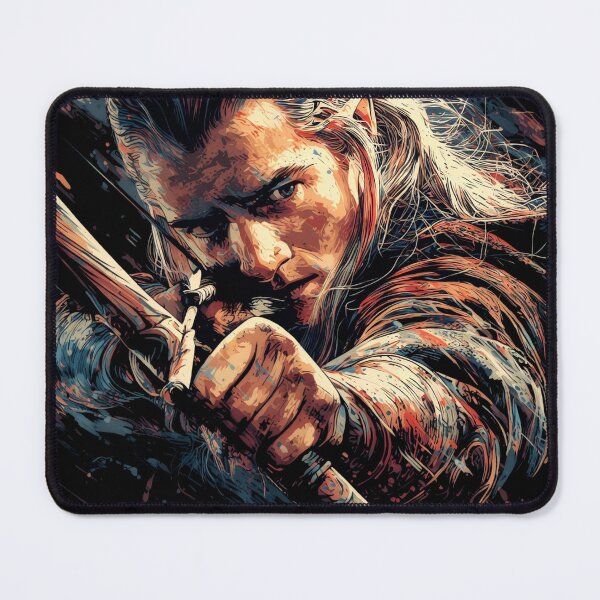 Item preview, Legolas Lord of the Rings LOTR Elf Archer Orlando Bloom Mirkwood Prince Greenleaf Bow and Arrow Fellowship Hobbit Fan Art Portrait Poster T-Shirt Sticker Gift designed and sold by Senpaiwaves.