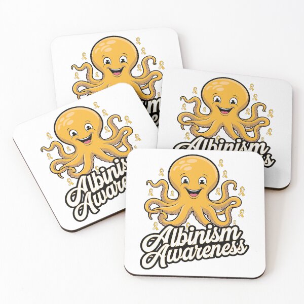 Item preview, Albinism Awareness Ribbon Octopus Yellow Support In June designed and sold by SIGORDESIGN.