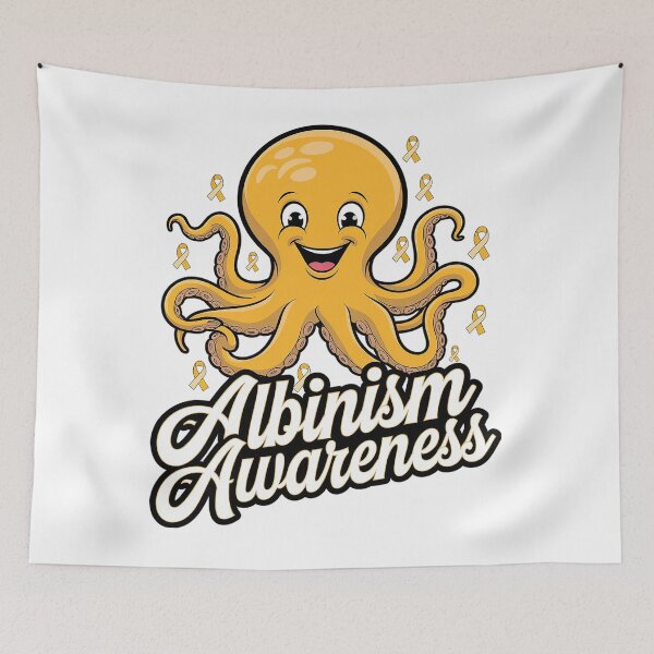 Item preview, Albinism Awareness Ribbon Octopus Yellow Support In June designed and sold by SIGORDESIGN.