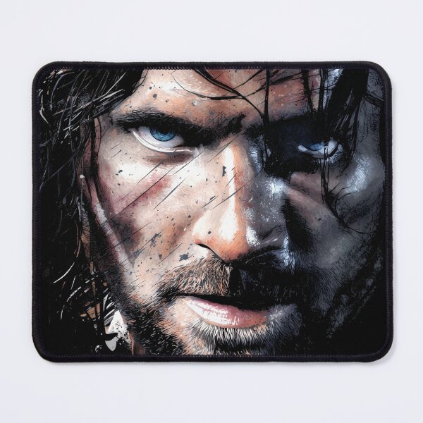 Item preview, Aragorn Lord of the Rings LOTR Viggo Mortensen Strider King Elessar Anduril Ranger of the North Gondor Arwen Fellowship Fan Art Portrait Poster T-Shirt Sticker Gift designed and sold by Senpaiwaves.