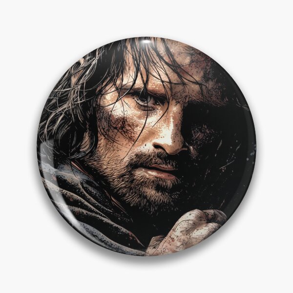 Item preview, Aragorn Lord of the Rings LOTR Viggo Mortensen Strider King Elessar Anduril Ranger of the North Gondor Arwen Fellowship Fan Art Portrait Poster T-Shirt Sticker Gift designed and sold by Senpaiwaves.