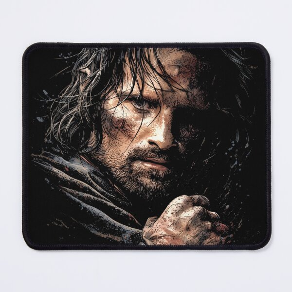 Item preview, Aragorn Lord of the Rings LOTR Viggo Mortensen Strider King Elessar Anduril Ranger of the North Gondor Arwen Fellowship Fan Art Portrait Poster T-Shirt Sticker Gift designed and sold by Senpaiwaves.