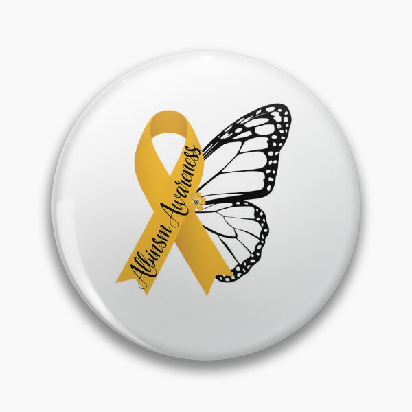 Item preview, Albinism Awareness Support In June Yellow Ribbon Butterfly designed and sold by SIGORDESIGN.
