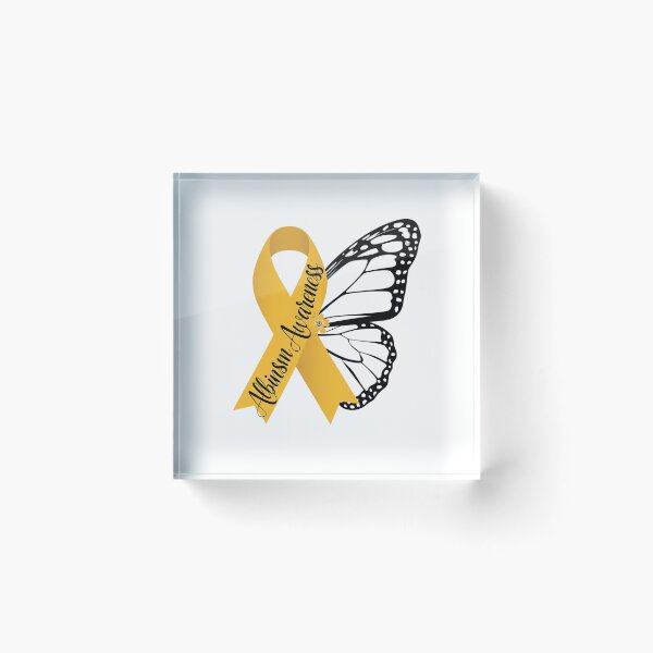 Item preview, Albinism Awareness Support In June Yellow Ribbon Butterfly designed and sold by SIGORDESIGN.