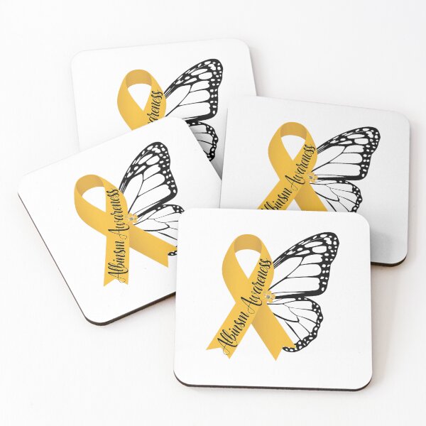 Item preview, Albinism Awareness Support In June Yellow Ribbon Butterfly designed and sold by SIGORDESIGN.