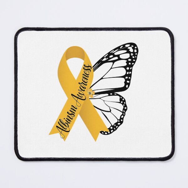 Item preview, Albinism Awareness Support In June Yellow Ribbon Butterfly designed and sold by SIGORDESIGN.