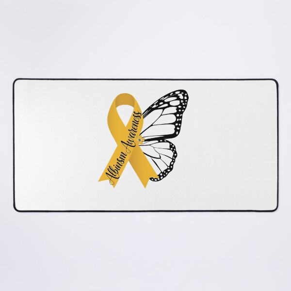 Item preview, Albinism Awareness Support In June Yellow Ribbon Butterfly designed and sold by SIGORDESIGN.