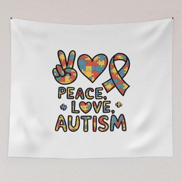 Item preview, Autism Awareness Peace Love Autism In April We Wear Blue designed and sold by SIGORDESIGN.