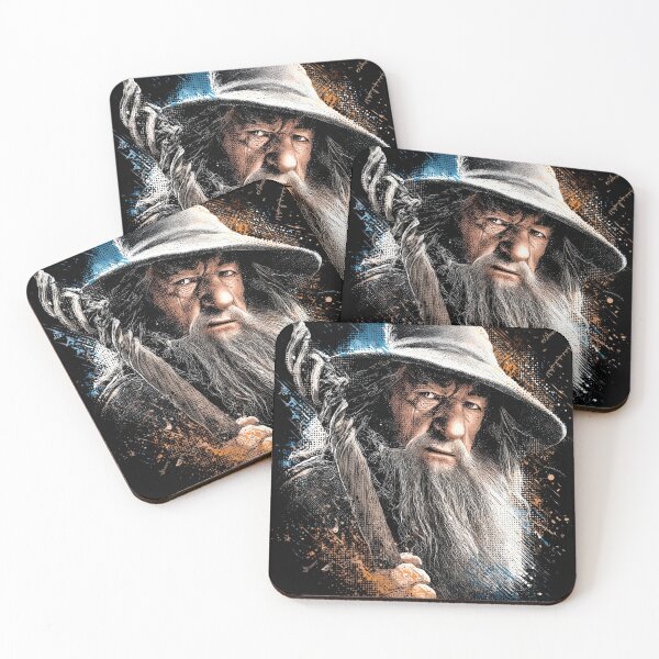 Item preview, Gandalf Lord of the Rings LOTR Ian McKellen Gandalf the Grey Gandalf the White Wizard Staff Glamdring You Shall Not Pass Balrog Moria Fellowship Fan Art Portrait Poster T-Shirt Sticker Gift designed and sold by Senpaiwaves.