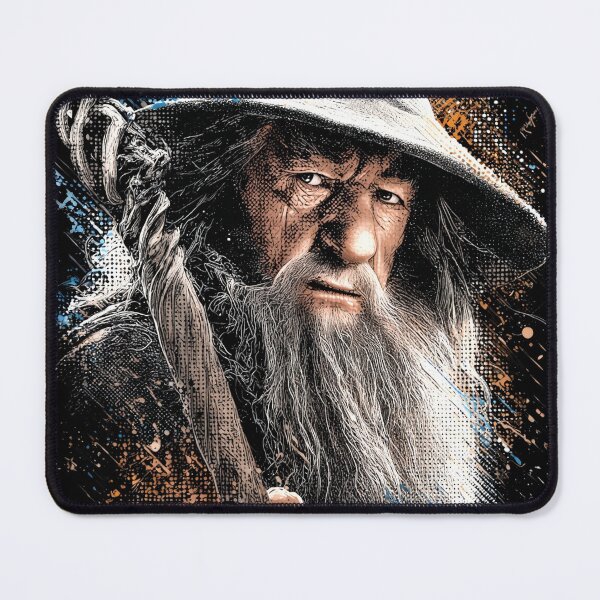 Item preview, Gandalf Lord of the Rings LOTR Ian McKellen Gandalf the Grey Gandalf the White Wizard Staff Glamdring You Shall Not Pass Balrog Moria Fellowship Fan Art Portrait Poster T-Shirt Sticker Gift designed and sold by Senpaiwaves.