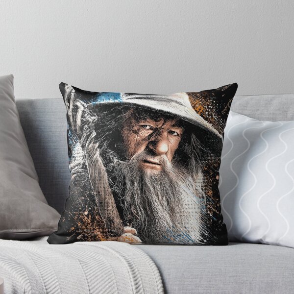 Item preview, Gandalf Lord of the Rings LOTR Ian McKellen Gandalf the Grey Gandalf the White Wizard Staff Glamdring You Shall Not Pass Balrog Moria Fellowship Fan Art Portrait Poster T-Shirt Sticker Gift designed and sold by Senpaiwaves.