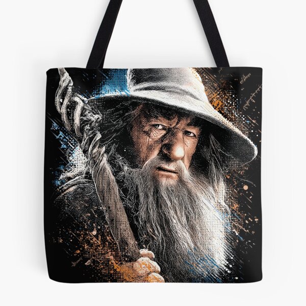 Item preview, Gandalf Lord of the Rings LOTR Ian McKellen Gandalf the Grey Gandalf the White Wizard Staff Glamdring You Shall Not Pass Balrog Moria Fellowship Fan Art Portrait Poster T-Shirt Sticker Gift designed and sold by Senpaiwaves.