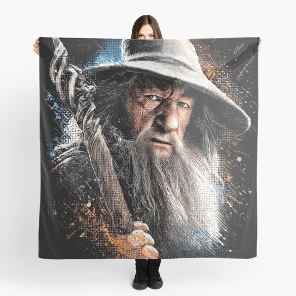 Item preview, Gandalf Lord of the Rings LOTR Ian McKellen Gandalf the Grey Gandalf the White Wizard Staff Glamdring You Shall Not Pass Balrog Moria Fellowship Fan Art Portrait Poster T-Shirt Sticker Gift designed and sold by Senpaiwaves.