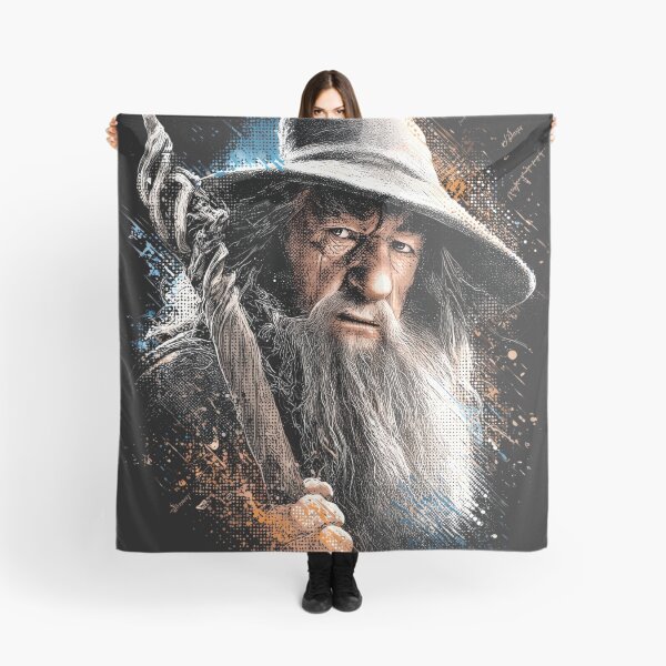 Item preview, Gandalf Lord of the Rings LOTR Ian McKellen Gandalf the Grey Gandalf the White Wizard Staff Glamdring You Shall Not Pass Balrog Moria Fellowship Fan Art Portrait Poster T-Shirt Sticker Gift designed and sold by Senpaiwaves.