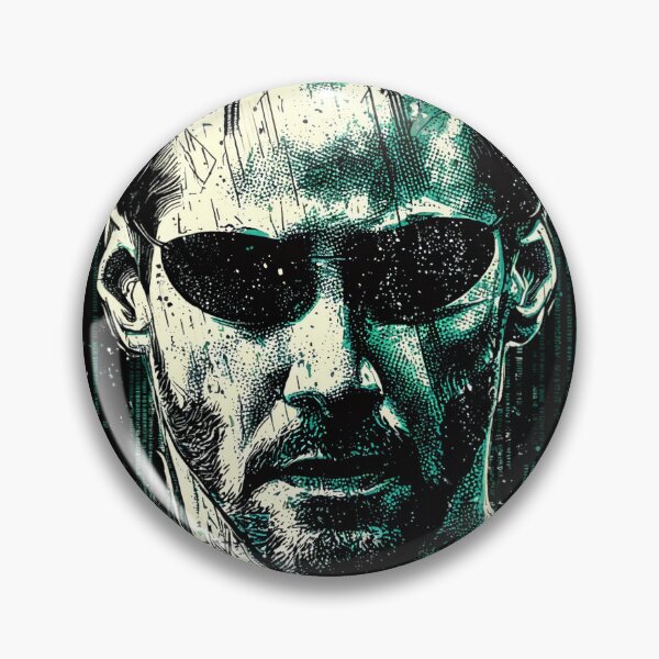 Item preview, Neo The Matrix Keanu Reeves The One Thomas Anderson Trench Coat Sunglasses Bullet Time Red Pill Blue Pill Agent Smith Fan Art Portrait Poster T-Shirt Sticker Gift designed and sold by Senpaiwaves.