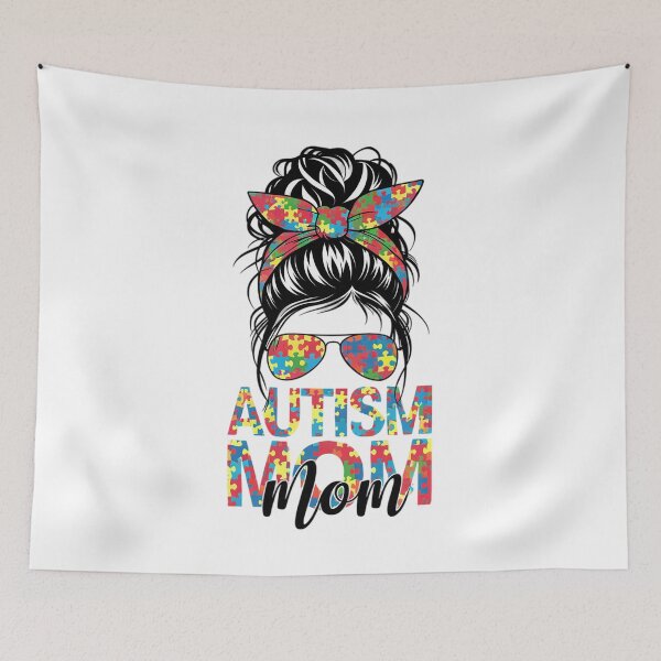 Item preview, Autism Mom Life Messy Bun Bleached Mothers Day Autism Mom  designed and sold by SIGORDESIGN.
