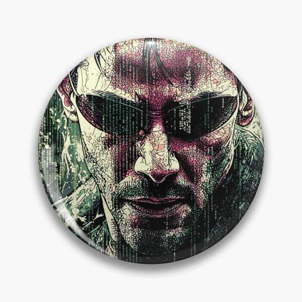 Item preview, Neo The Matrix Keanu Reeves The One Thomas Anderson Trench Coat Sunglasses Bullet Time Red Pill Blue Pill Agent Smith Fan Art Portrait Poster T-Shirt Sticker Gift designed and sold by Senpaiwaves.