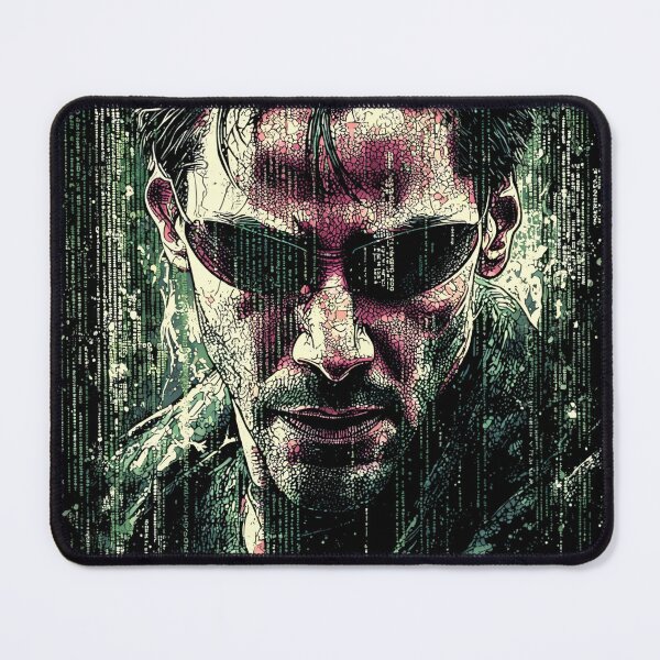 Item preview, Neo The Matrix Keanu Reeves The One Thomas Anderson Trench Coat Sunglasses Bullet Time Red Pill Blue Pill Agent Smith Fan Art Portrait Poster T-Shirt Sticker Gift designed and sold by Senpaiwaves.